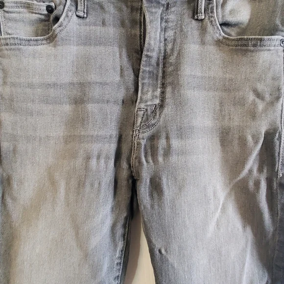 MOTHER HIGH WAISTED LOOKER . SKINNY LEG. SZ 25. STRETCH GREY. RAW HEM. - Picture 2 of 8